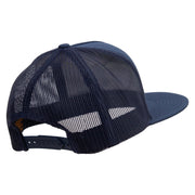Everest Embroidered 5 Panel Mesh Snapback Cap - Navy OSFM