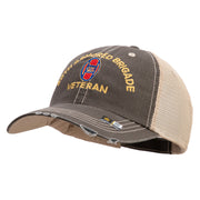 U.S. Army 30th Armored Brigade Embroidered Low Profile Special Cotton Mesh Cap - Brown-Khaki OSFM