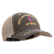 U.S. Army 30th Armored Brigade Embroidered Low Profile Special Cotton Mesh Cap - Brown-Khaki OSFM