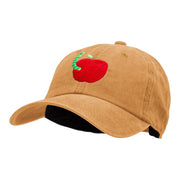 School Worm Apple Embroidered Unstructured Cotton Cap