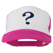 Question Mark Embroidered Foam Mesh Cap