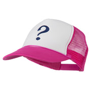 Question Mark Embroidered Foam Mesh Cap