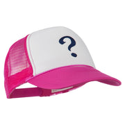 Question Mark Embroidered Foam Mesh Cap