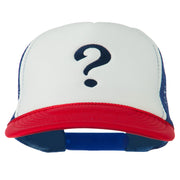 Question Mark Embroidered Foam Mesh Cap