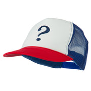 Question Mark Embroidered Foam Mesh Cap