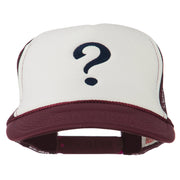 Question Mark Embroidered Foam Mesh Cap