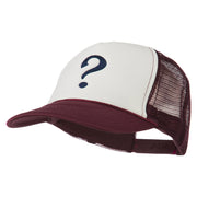 Question Mark Embroidered Foam Mesh Cap