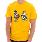 Oktoberfest Hog God Dance Graphic Design Ring Spun Combed Cotton Short Sleeve Deluxe Jersey T-Shirt - Taxi-Gold XS