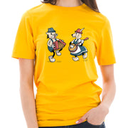 Oktoberfest Hog God Dance Graphic Design Ring Spun Combed Cotton Short Sleeve Deluxe Jersey T-Shirt - Taxi-Gold XS