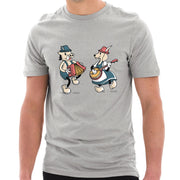 Oktoberfest Hog God Dance Graphic Design Ring Spun Combed Cotton Short Sleeve Deluxe Jersey T-Shirt - Heather-Grey XS