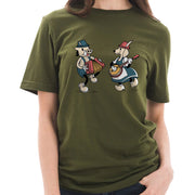 Oktoberfest Hog God Dance Graphic Design Ring Spun Combed Cotton Short Sleeve Deluxe Jersey T-Shirt - Army-Green XS