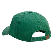 Halloween Eyeball Embroidered Unstructured Pigment Dyed Cotton Cap - Kelly-Green OSFM