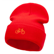 Orange Mini Bike Embroidered 12 Inch Long Knitted Beanie