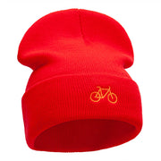 Orange Mini Bike Embroidered 12 Inch Long Knitted Beanie