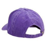 Halloween Eyeball Embroidered Unstructured Pigment Dyed Cotton Cap - Purple OSFM