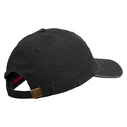 U.S. Army 30th Armored Brigade Embroidered Washed Solid Pigment Dyed Cotton Twill Brass Buckle Cap - Black OSFM