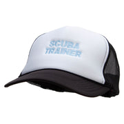 Scuba Trainer Embroidered Foam Panel Mesh Snapback - Black-White OSFM