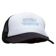 Scuba Trainer Embroidered Foam Panel Mesh Snapback - Black-White OSFM