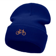 Orange Mini Bike Embroidered 12 Inch Long Knitted Beanie