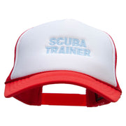 Scuba Trainer Embroidered Foam Panel Mesh Snapback - White-Red OSFM