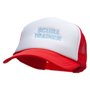 Scuba Trainer Embroidered Foam Panel Mesh Snapback - White-Red OSFM