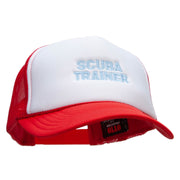 Scuba Trainer Embroidered Foam Panel Mesh Snapback - White-Red OSFM