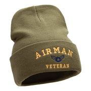 Airman Veteran Embroidered Long Knitted Beanie