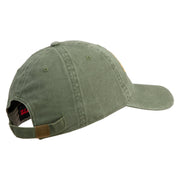 U.S. Army 4th Infantry Division Embroidered Washed Solid Pigment Dyed Cotton Twill Brass Buckle Cap - Olive OSFM