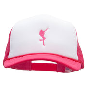 Girl Dancer Embroidered Foam Panel Mesh Snapback - Pink-White OSFM