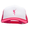 Girl Dancer Embroidered Foam Panel Mesh Snapback - Pink-White OSFM