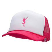 Girl Dancer Embroidered Foam Panel Mesh Snapback - Pink-White OSFM