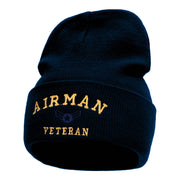 Airman Veteran Embroidered Long Knitted Beanie