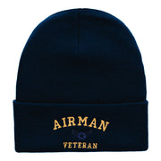 Airman Veteran Embroidered Long Knitted Beanie