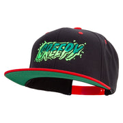 Halloween Creepy Embroidered Wool Blend 2 Tone Classic Snapback - Black-Red OSFM