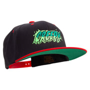 Halloween Creepy Embroidered Wool Blend 2 Tone Classic Snapback - Black-Red OSFM