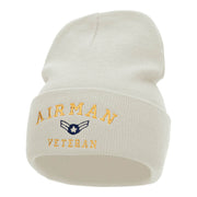 Airman Veteran Embroidered Long Knitted Beanie