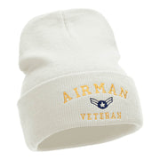 Airman Veteran Embroidered Long Knitted Beanie