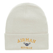 Airman Veteran Embroidered Long Knitted Beanie