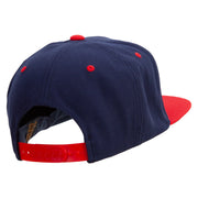 Halloween Creepy Embroidered Wool Blend 2 Tone Classic Snapback - Navy-Red OSFM