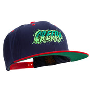 Halloween Creepy Embroidered Wool Blend 2 Tone Classic Snapback - Navy-Red OSFM