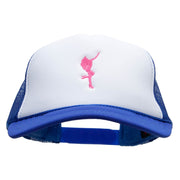 Girl Dancer Embroidered Foam Panel Mesh Snapback - Royal-White OSFM