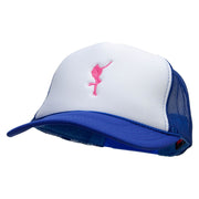 Girl Dancer Embroidered Foam Panel Mesh Snapback - Royal-White OSFM