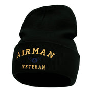 Airman Veteran Embroidered Long Knitted Beanie