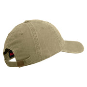 U.S. Army 4th Infantry Division Embroidered Washed Solid Pigment Dyed Cotton Twill Brass Buckle Cap - Khaki OSFM