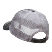 Steer Horns Embroidered Frayed Mesh Cap