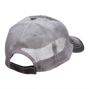 Steer Horns Embroidered Frayed Mesh Cap