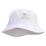 Arches Logo Embroidered Pigment Dyed Bucket Hat - White OSFM