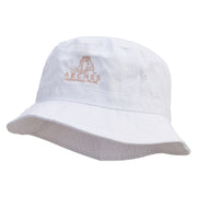 Arches Logo Embroidered Pigment Dyed Bucket Hat - White OSFM