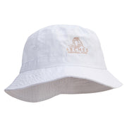 Arches Logo Embroidered Pigment Dyed Bucket Hat - White OSFM