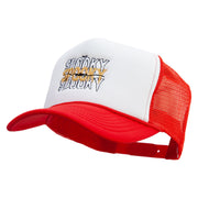 Spooky Mama Embroidered Summer Foam Mesh Trucker Cap - Red-White OSFM